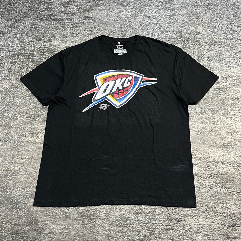 Oklahoma City Thunder Fanatics T‎ Shirt Mens XL Black NBA Graphic Logo